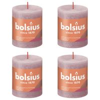 Bolsius Stompkaarsen Shine 4 st rustiek 80x68 mm ash rose - thumbnail