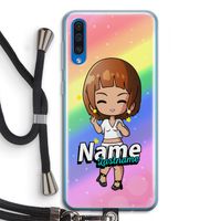 Chibi Maker vrouw: Samsung Galaxy A50 Transparant Hoesje met koord