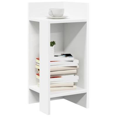 Bijzettafels 2 st met plank 25,5x27x60 cm wit