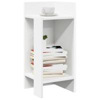 Bijzettafels 2 st met plank 25,5x27x60 cm wit