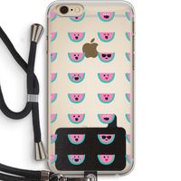 Smiley watermeloenprint: iPhone 6 PLUS / 6S PLUS Transparant Hoesje met koord
