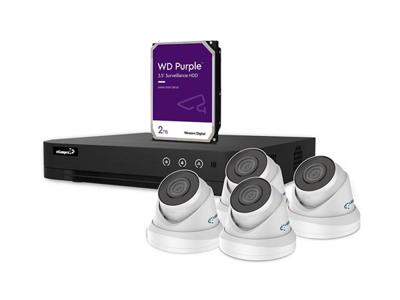 Ip-videobewakingsset 4-kanaals nvr-recorder 4 x witte ip dome-camera 2 tb hd kabels - Velleman