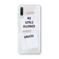 No Girls Allowed Unless: Samsung Galaxy A70 Transparant Hoesje