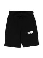 Off-White Kids short de sport à rayures Diag - Noir