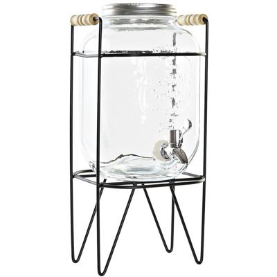 Items Glazen drank dispensers - 4 liter - met schroefdop en standaard - Sapdispenser