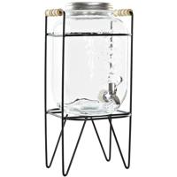 Items Glazen drank dispensers - 4 liter - met schroefdop en standaard - Sapdispenser