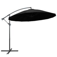 Zweefparasol met aluminium paal 3 m zwart - thumbnail