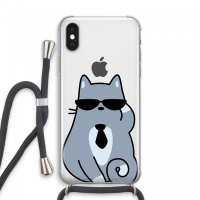 Cool cat: iPhone XS Max Transparant Hoesje met koord