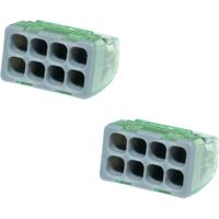 8-Pins Grijze Lasklem voor 0.2-2.5 mm² Draden - 2 Stuks