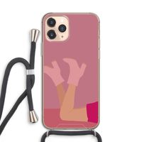 Pink boots: iPhone 11 Pro Transparant Hoesje met koord