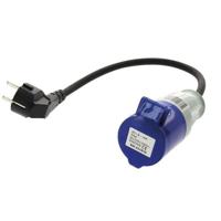 Vrouwelijke adapter CEE 17 - Schuko-mannetje met snoer - 200 V - 16 A