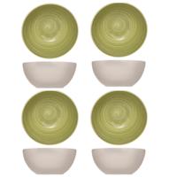 Cosy & Trendy soep serveer schaaltje - 4x - kommetjes Turbolino - groen - D14 cm - 500 ml