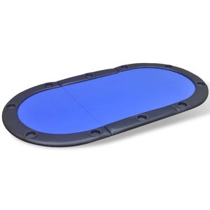 vidaXL Poker tafelblad voor 10 spelers inklapbaar blauw