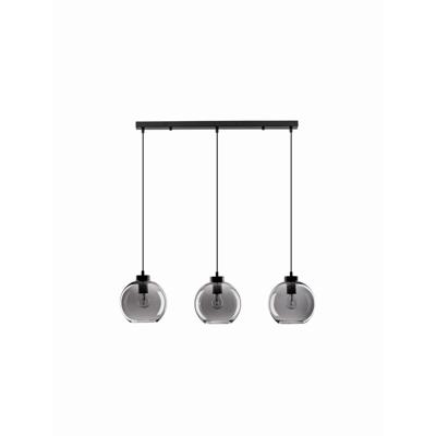 Lyora HanglampPalmer 3-lichts recht zwart met smoke glas - 9241150