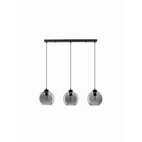 Lyora HanglampPalmer 3-lichts recht zwart met smoke glas - 9241150