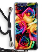 Neon bloemen: Honor 9 Transparant Hoesje met koord