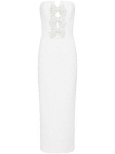 Rebecca Vallance Ophelia bow-detail midi dress - Blanc