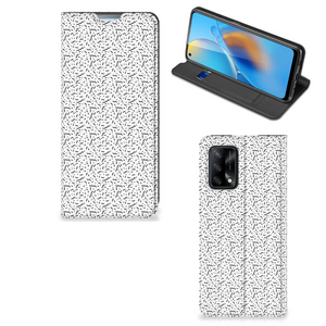 OPPO A74 4G Hoesje met Magneet Stripes Dots