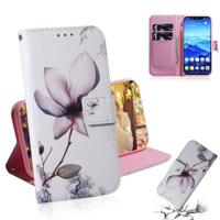 Magnolia bloem patroon gekleurde tekening horizontale Flip lederen case voor Huawei mate 20 lite met houder & card slots & portemonnee