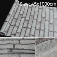 Grijze bakstenen creatieve 3D steen baksteen decoratie behang Stickers slaapkamer woonkamer muur waterdicht Wallpaper Roll grootte: 45 * 1000cm
