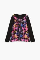Lange mouwen T-shirt met harten - BLACK - 7/8