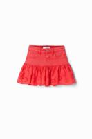 Minispijkerrok met glanzende ruche - RED - 13/14