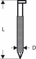 Bosch Accessoires D-kopstripnagel SN34DK 80RG 3,1 mm, 80 mm, verzinkt, gegroefd 3000st - 2608200022 - thumbnail