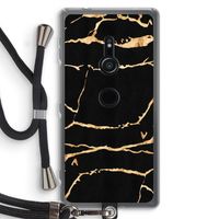 Gouden marmer: Sony Xperia XZ2 Transparant Hoesje met koord