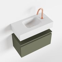 Toiletmeubel Mondiaz Andor | 60 cm | Meubelkleur Army | Lex vrijhangend wastafel Talc Midden | 1 kraangat