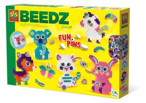 SES Creative Beedz Strijkkralen - FunPins glitter dieren