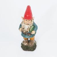 Tuinkabouter met leesbril en groen boek - Oosterik home
