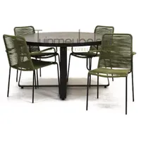 Tuinstoel Vita Luxor groen met braga tafel 140 cm rond