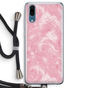 Abstract Painting Pink: Huawei P20 Transparant Hoesje met koord