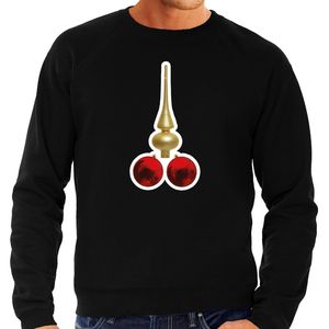 Foute humor Kersttrui kerstballen Kerst sweater zwart voor heren