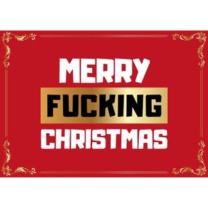 Grappige kerst wenskaart Merry Fucking Christmas   -