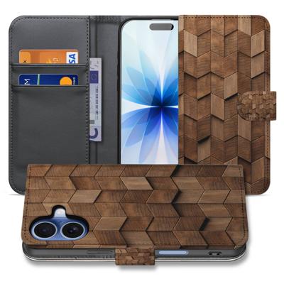 Wooden Cubes Hoesje Voor iPhone 17 Bookcase