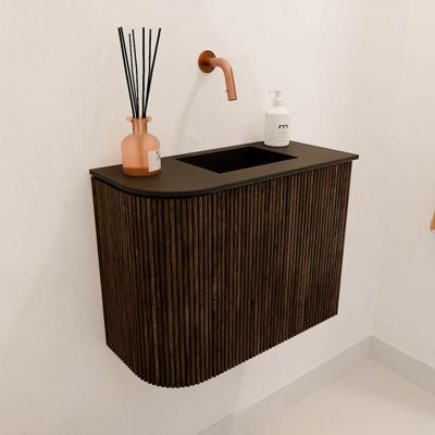 Toiletmeubel Mondiaz Joya | 51.6 cm | Meubelkleur Walnut | Faye wastafel Urban Rechts | Zonder kraangat(en) Toiletmeubel Mondiaz Joya | 51.6 cm | Meubelkleur Walnut | Faye wastafel Urban Rechts | Zonder kraangat(en)