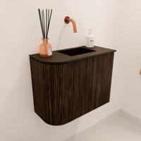 Toiletmeubel Mondiaz Joya | 51.6 cm | Meubelkleur Walnut | Faye wastafel Urban Rechts | Zonder kraangat(en) Toiletmeubel Mondiaz Joya | 51.6 cm | Meubelkleur Walnut | Faye wastafel Urban Rechts | Zonder kraangat(en)
