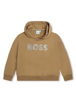 BOSS Kidswear hoodie à logo embossé - Marron - thumbnail