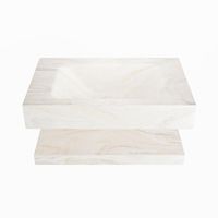 MONDIAZ ALAN-DLUX 70cm planchet Ostra. Vrijhangende wastafel CLOUD midden zonder kraangat, kleur Ostra.