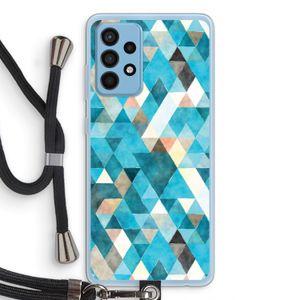 Gekleurde driehoekjes blauw: Samsung Galaxy A52 Transparant Hoesje met koord