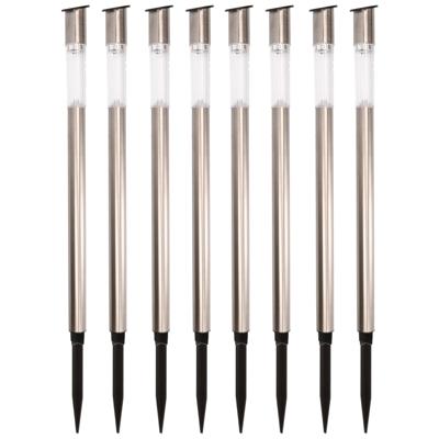 Lumineo Tuinfakkel Bodi - 10x - solar - RVS - warm wit - 57 cm