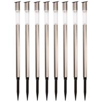 Lumineo Tuinfakkel Bodi - 10x - solar - RVS - warm wit - 57 cm