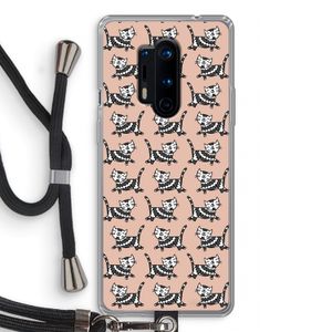 Zwarte poes: OnePlus 8 Pro Transparant Hoesje met koord