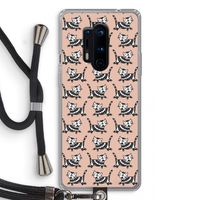 Zwarte poes: OnePlus 8 Pro Transparant Hoesje met koord