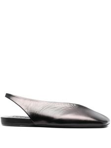 Jil Sander ballerines en cuir à bout asymétrique - Noir