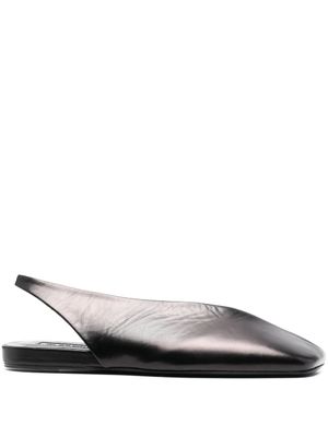 Jil Sander ballerines en cuir à bout asymétrique - Noir