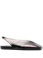 Jil Sander asymmetric-toe leather ballerina shoes - Noir