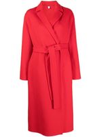 Burberry manteau en cachemire à taille ceinturée - Rouge