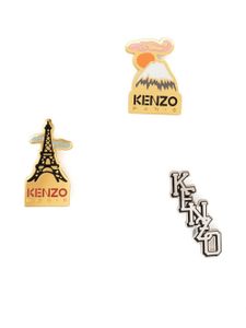 Kenzo lot de trois pins à logo - Argent